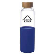 20 oz. Glass Bottle with Silicone Sleeve and Bamboo Lid