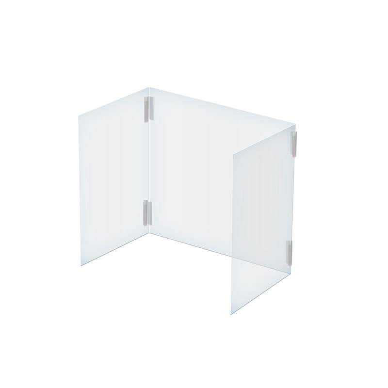 23-1/2" x 23-1/2" 3-Panel Portable Acrylic Desk Shield