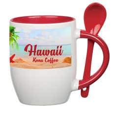 11 oz. Ceramic Mug with Matching Spoon